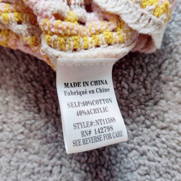 New In Women's Vintage Inspired Crochet Crop Top Size Medium Large Resortwear - Picture 6 of 6